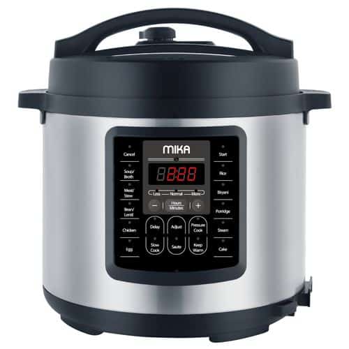 Mika Smart Electric Pressure Cooker, 6L, Stainless Steel & Black