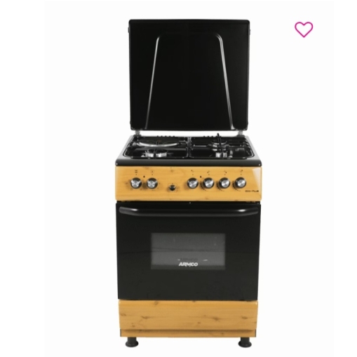 ARMCO GC-F6631PX(WD) – 3Gas+1Electric, 60X60 Oven+Grill, Button ignition, Mechanical Timer, Wooden Look Body.