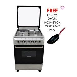 ARMCO  GC-F6631JX(SL) – 3 Multi-gas Burners + 1Electric (180mm-2000W RAPID Plate), 60X60 Oven+Grill, Flame Failure Device, One Touch Auto ignition, Rotisserie, Mechanical timer, 304S (Non Magnetic )Top Table Stainless Steel, Silver.