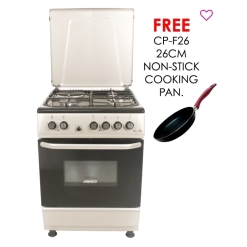 ARMCO  GC-F6631PX(SL) – 3Gas+1Electric, 60X60 Oven+Grill, Button ignition, Mechanical Timer, Silver.