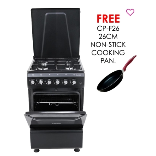 ARMCO GC-F5640MX(BK) – 4Gas, 50X50 Electric Oven+Grill, Button Ignition, Rotisserie, Mechanical timer, Black.