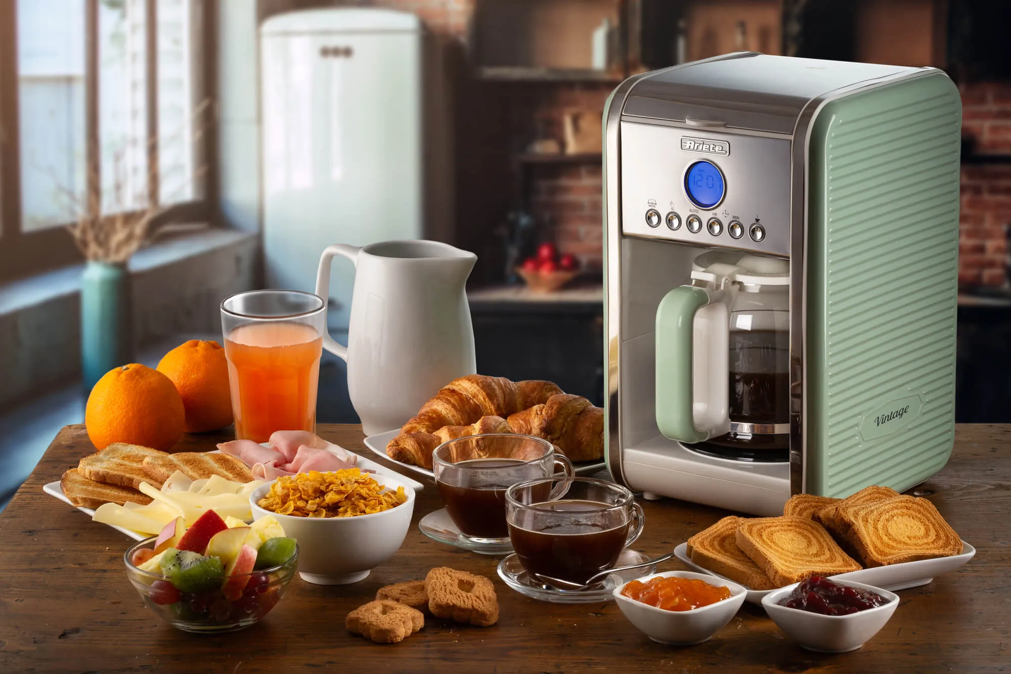 ARIETE Vintage Drip Coffee Maker - 12 Cup, Green