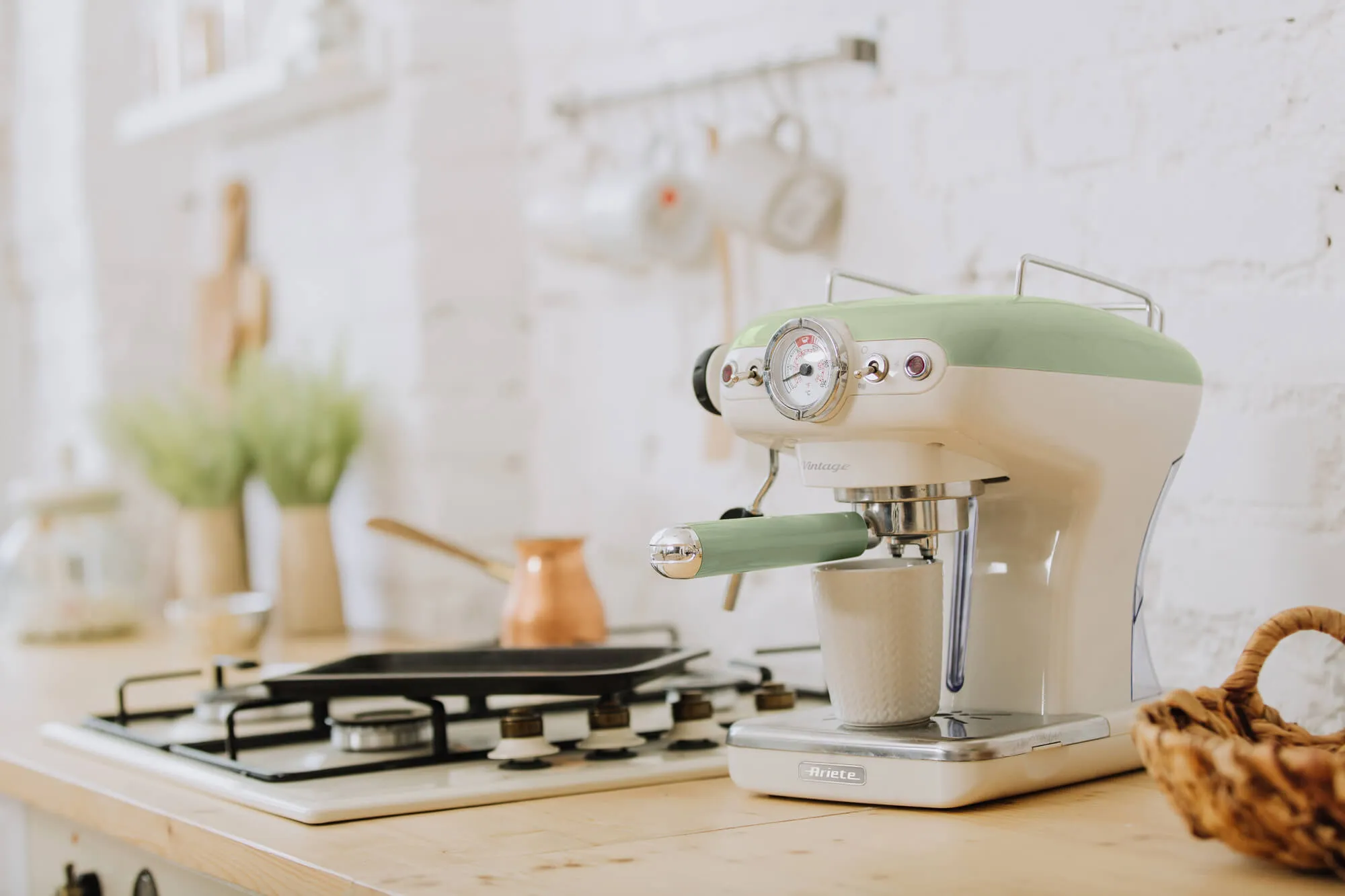 ARIETE Vintage Espresso Machine - 900W, Green