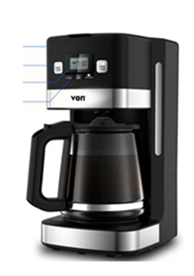 VON VCMD-901DK Drip Coffee Maker - 1500W